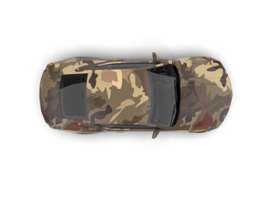 Beyaz zemin üzerinde izole edilmiş 3D resimleme spor araba