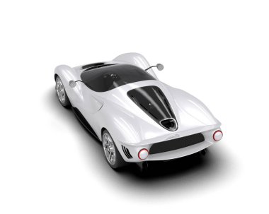 Beyaz zemin üzerinde izole edilmiş 3D resimleme spor araba