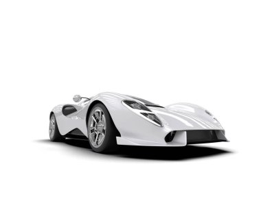 Beyaz zemin üzerinde izole edilmiş 3D resimleme spor araba