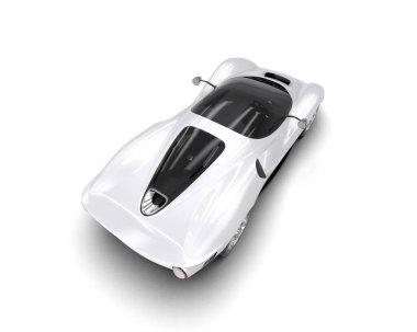 Beyaz zemin üzerinde izole edilmiş 3D resimleme spor araba