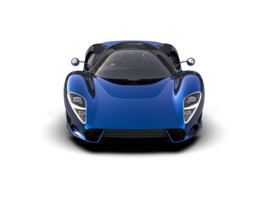 Beyaz zemin üzerinde izole edilmiş 3D resimleme spor araba