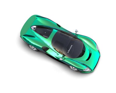 Beyaz zemin üzerinde izole edilmiş 3D resimleme spor araba