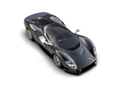 Beyaz zemin üzerinde izole edilmiş 3D resimleme spor araba