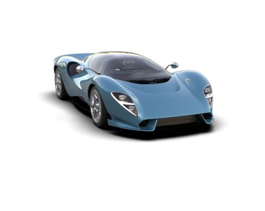 Beyaz zemin üzerinde izole edilmiş 3D resimleme spor araba