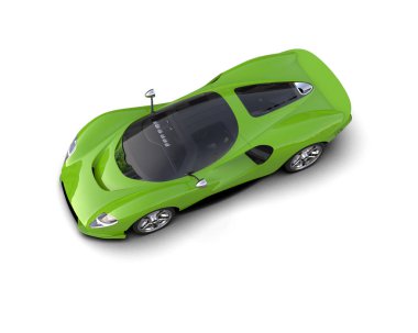 Beyaz zemin üzerinde izole edilmiş 3D resimleme spor araba