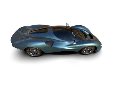 Beyaz zemin üzerinde izole edilmiş 3D resimleme spor araba