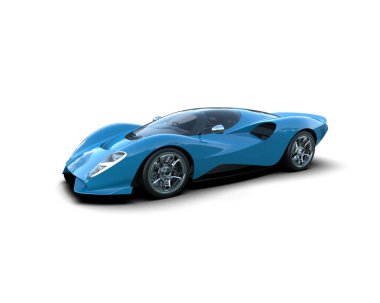 3D görüntüleme, beyaz arkaplanda izole edilmiş spor araba 