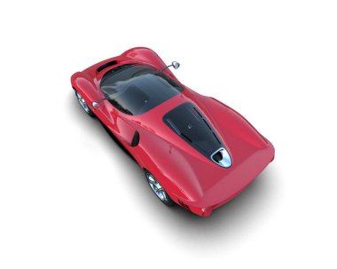 3D görüntüleme, beyaz arkaplanda izole edilmiş spor araba 