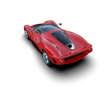 3D görüntüleme, beyaz arkaplanda izole edilmiş spor araba 