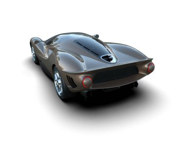 3D görüntüleme, beyaz arkaplanda izole edilmiş spor araba 