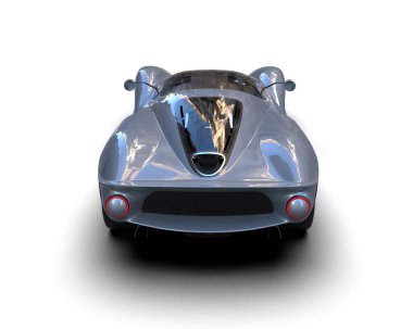 3D görüntüleme, beyaz arkaplanda izole edilmiş spor araba 