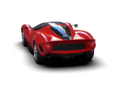 3D görüntüleme, beyaz arkaplanda izole edilmiş spor araba 