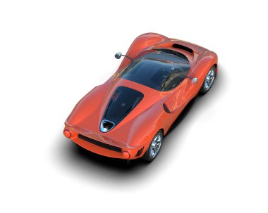 3D görüntüleme, beyaz arkaplanda izole edilmiş spor araba 