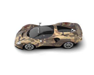 3D görüntüleme, beyaz arkaplanda izole edilmiş spor araba 