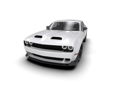 modern spor araba beyaz arka planda 3D model