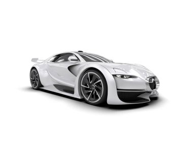 Modern araba - Süper araba - 3 boyutlu illüstrasyon