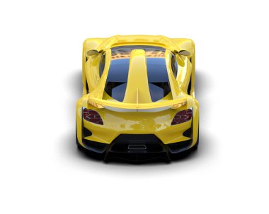 Beyaz arkaplanda 3 boyutlu spor araba görüntüleme