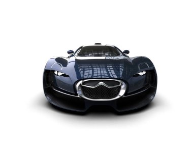 Beyaz arkaplanda 3 boyutlu spor araba görüntüleme