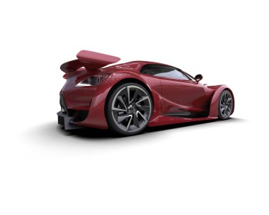 Beyaz arkaplanda 3 boyutlu spor araba görüntüleme