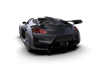 Beyaz arkaplanda 3 boyutlu spor araba görüntüleme