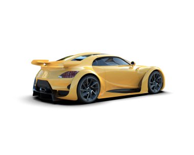 Beyaz arkaplanda 3 boyutlu spor araba görüntüleme