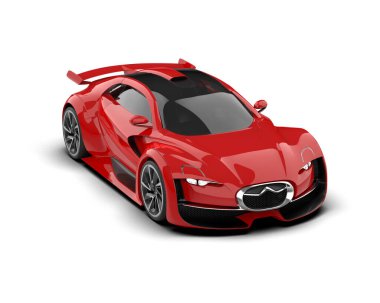 Beyaz arkaplanda 3 boyutlu spor araba görüntüleme