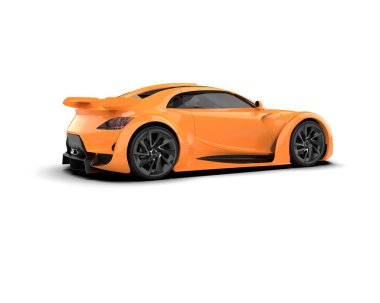 Beyaz arkaplanda 3 boyutlu spor araba görüntüleme