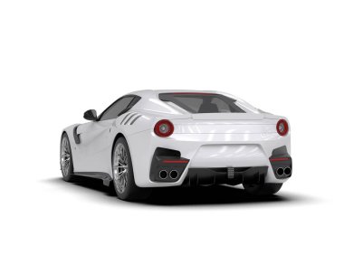 Beyaz arkaplanda 3 boyutlu spor araba görüntüleme