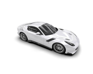 Beyaz arkaplanda 3 boyutlu spor araba görüntüleme