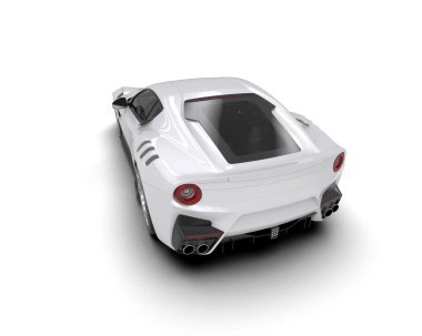 Beyaz arkaplanda 3 boyutlu spor araba görüntüleme