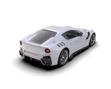 Beyaz arkaplanda 3 boyutlu spor araba görüntüleme