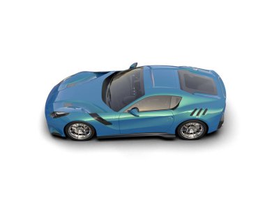 Beyaz arkaplanda 3 boyutlu spor araba görüntüleme