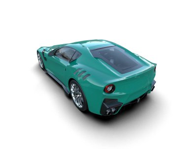 modern araba beyaz bir arkaplanda yansımayla izole edilmiş..