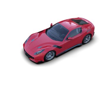 beyaz arka planda kırmızı spor araba