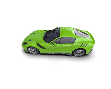 yeşil elektrikli araba 3 boyutlu görüntüleme