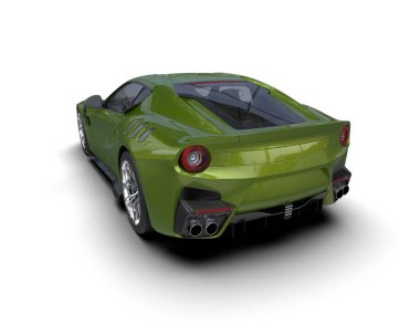 yeşil süper araba beyaz üzerinde izole.