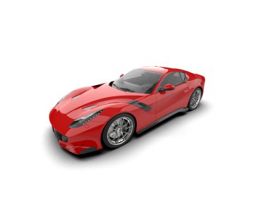 kırmızı modern spor araba - ön manzara