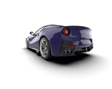 koyu mavi süper spor araba - üst görünüm