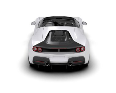 siyah modern beyaz araba - ön görünüm - üst görünüm