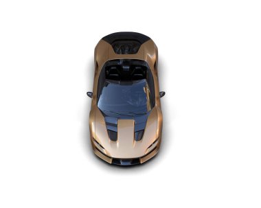 Beyaz arka planda izole edilmiş lüks bir araba..