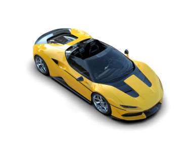 Modern sarı spor araba - studio vurdu