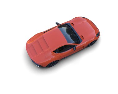 turuncu araba beyaz üzerine izole