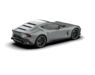 Modern araba arka planda izole edilmiş. 3D görüntüleme - illüstrasyon