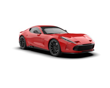 Kırmızı spor araba - yan görünüm
