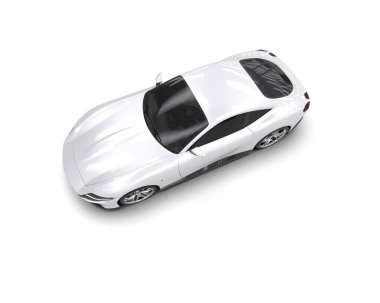 Siyah arka planı olan beyaz bir araba. 3d oluşturma