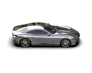 Siyah arka planda bir araba. 3d illüstrasyon.