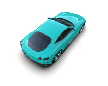 Beyaz arkaplandaki bir arabanın 3 boyutlu canlandırması
