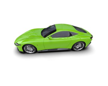 yeşil spor araba - ön manzara