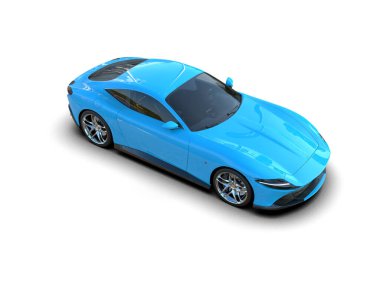 mavi modern araba - 3D render