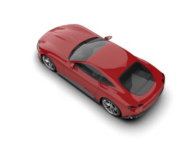 3 boyutlu kırmızı bir araba.